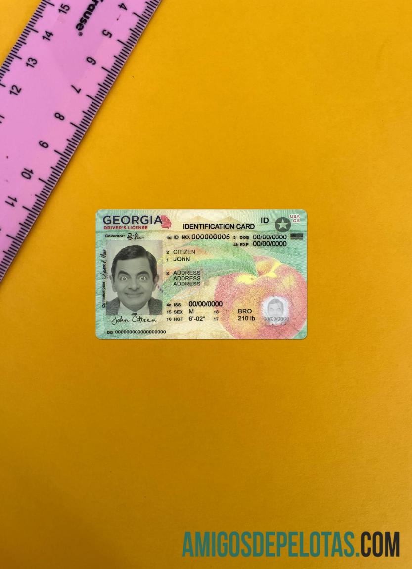 USA Georgia ID Card Version 2 olhar de foto frente amostra